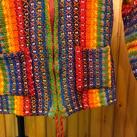 Hand Stitched Colorful Striped Women's Jacket - Picture 5 of 8